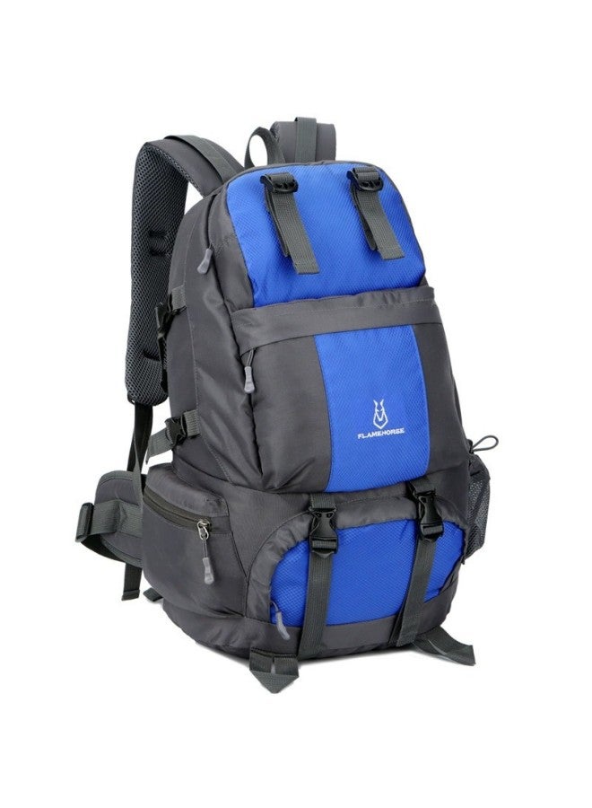 Mountaineering Hiking Outdoor Large Capacity Backpack Camping Travel Luggage Storage Backpack-Color:Blue-Capacity:20-35L - Image 1